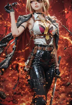 Fiery Warrior in Tactical Gear
