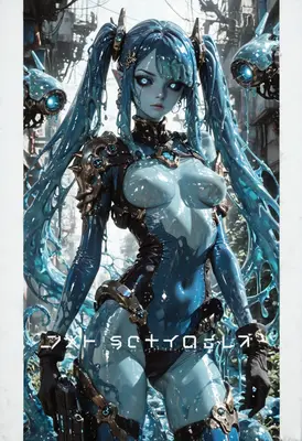 Cybernetic Slime Android in Ruined City