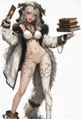 Mystical Elf Scholar Casting Magic