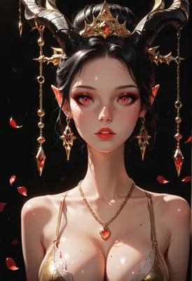 Ethereal Demon Queen with Ruby Eyes