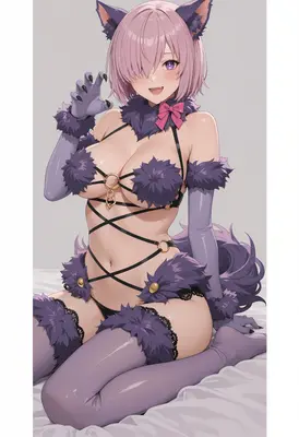 Playful Purple Wolf Girl Cosplay