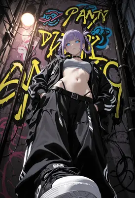 Street Style Girl in Graffiti Alley