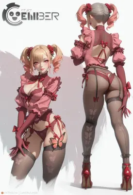 Dual View Butterfly Rose Lingerie Girl