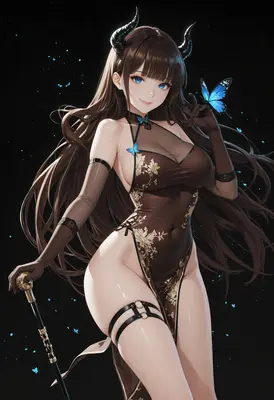 Elegant Demon in Floral Qipao