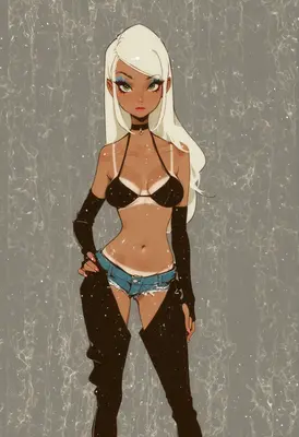 Sun-Kissed Blonde in Denim Shorts