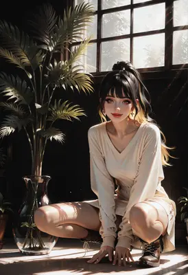 Sunlit Portrait of a Trendy Girl