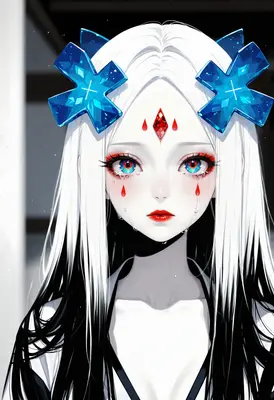Crying Maiden With Crystal Hair Ornaments