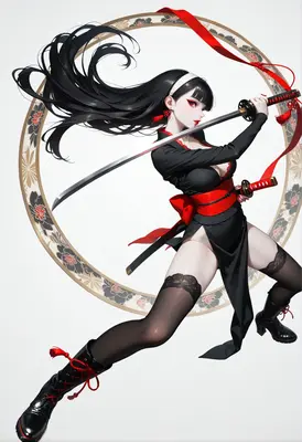 Crimson Blade Black Silk Warrior