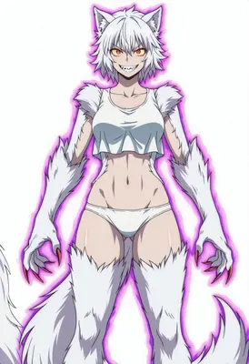Fierce White Werewolf Girl Aura