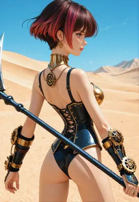 Steampunk Warrior in the Endless Dunes