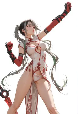 Warrior in a Stylized Qipao