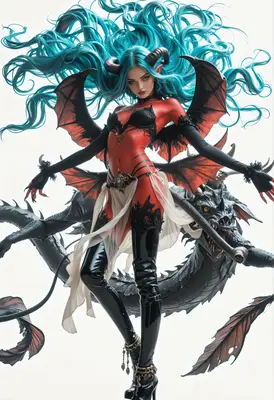 Crimson Demon Queen and Dragon Companion
