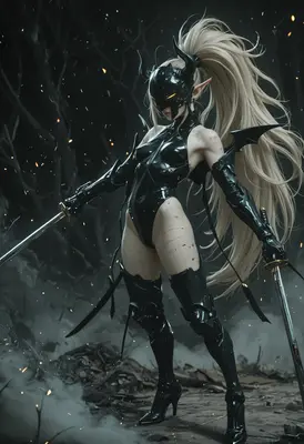 Dual Wielding Dark Elf Warrior