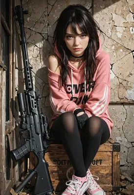 Urban Survivor in Pink Hoodie