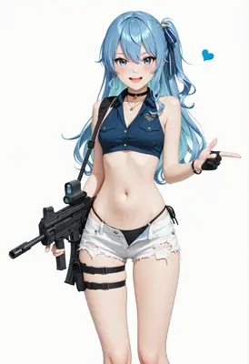 Blue Haired Tactical Anime Girl