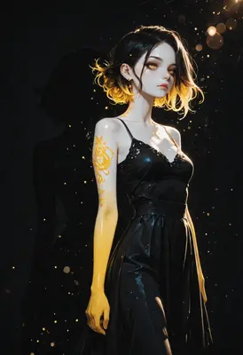 Golden Aura in Midnight Shadows
