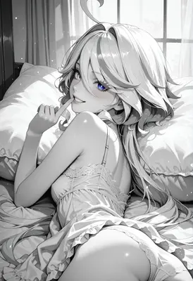 Resting Beauty in Silken Nightwear