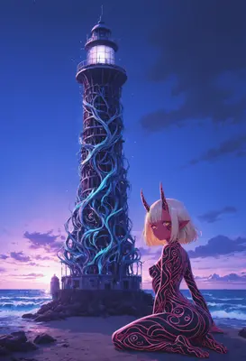 Demon Guardian of the Glowing Lighthouse