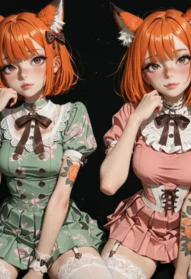 Twin Fox Girls in Lolita Fashion