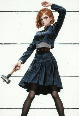 Nobara Kugisaki With Her Signature Hammer