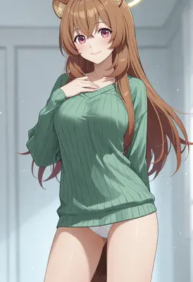 Anime Girl in Green Sweater