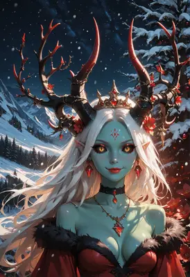Winter Queen with Festive Antlers