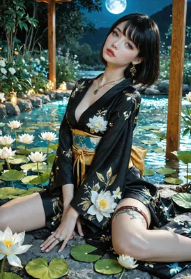 Midnight Lotus Garden Beauty