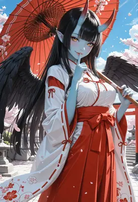 Oni Maiden Beneath the Sakura