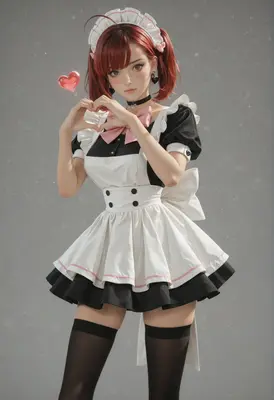Sweet Maid Making A Heart