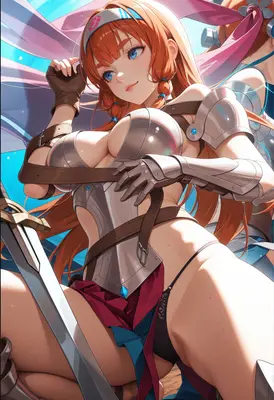 Redheaded Warrior in Metallic Armor