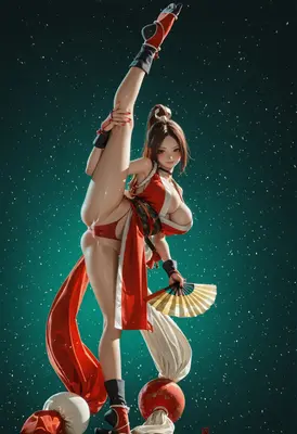 Graceful Kunoichi with Traditional Fan