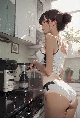 Morning Coffee in the Kitchen