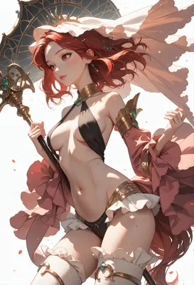 Elegant Princess with Ornate Parasol