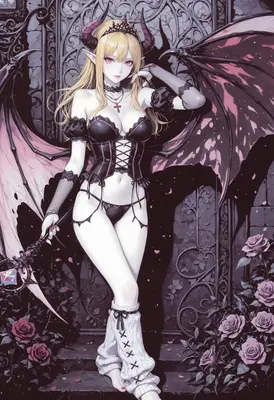 Gothic Succubus Queen with Dark Wings