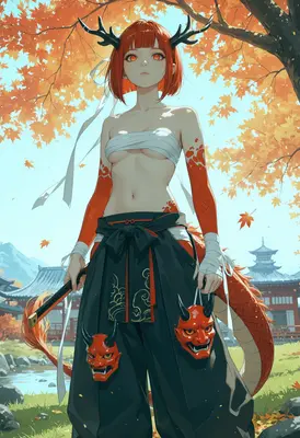 Dragon Spirit Under Autumn Leaves