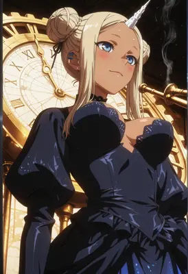 Steampunk Unicorn Maiden Before The Clock