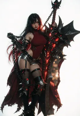 Crimson Warrior with Enchanted Greatsword