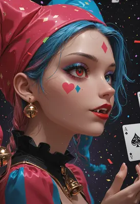 Jester Queen with Playing Cards