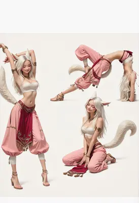 Graceful Kitsune Dancer Poses