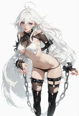 Chained White Haired Punk Queen