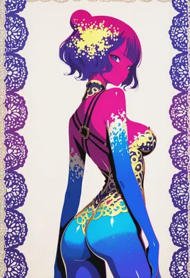 Vibrant Gradient Beauty in Lace Frame