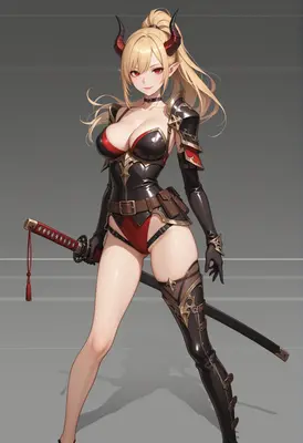 Demon Swordswoman in Tactical Armor