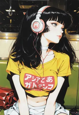 Melancholy Commuter Listening to Music