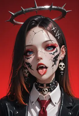 Gothic Doll with Spiked Halo
