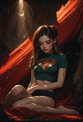 Heart Emblem Maiden in Crimson Cave