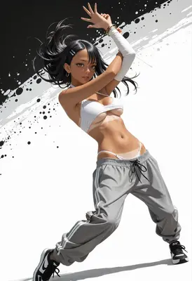 Dynamic Streetwear Dancer Pose