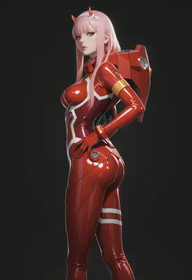 Zero Two in Red Pilot Suit