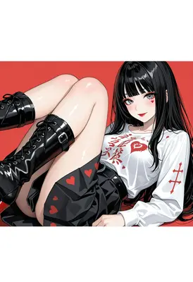 Gothic Heart Aesthetic Anime Girl