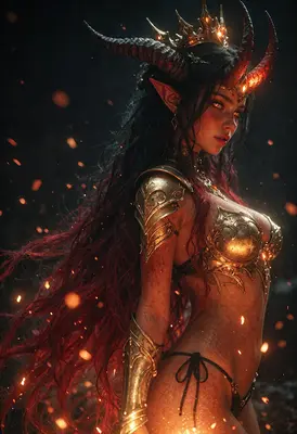 Ethereal Demon Queen in Golden Armor
