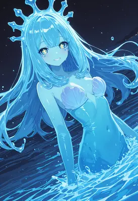 Radiant Water Spirit Rising from Depths